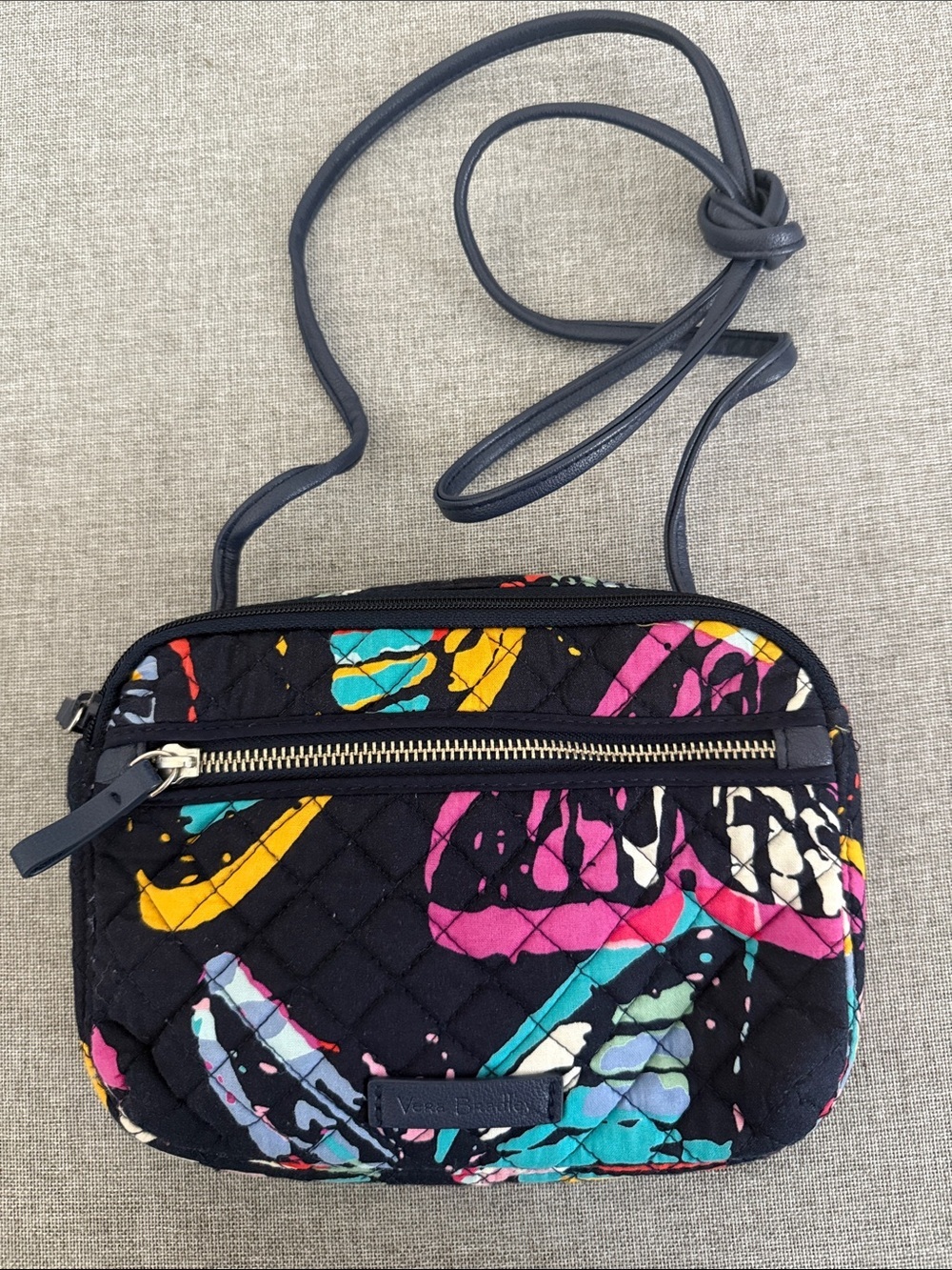 Vera Bradley navy Quilted Crossbody with Bright Floral Splash - Picture 6 of 8